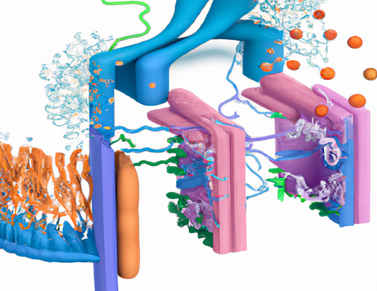 3D drawing of neurotransmitter receptor sites